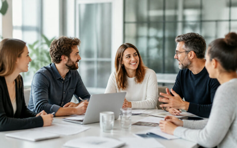 Fotorealistisches Beitragsbild zu "5 Tipps für spannende Mitarbeiter- und Kundenevents" mit Österreich-Bezug