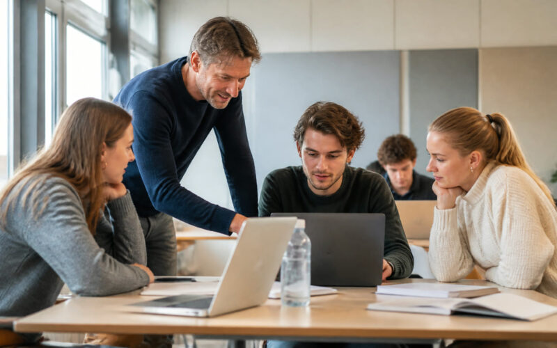 Fotorealistisches Beitragsbild zu "Deutsche Journalistenschule – eine moderne Alternative zur akademischen Ausbildung" mit Österreich-Bezug
