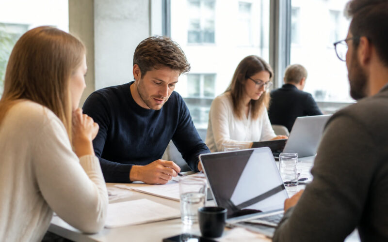 Fotorealistisches Beitragsbild zu "Liebeskummer im Job – Warum Arbeiten helfen kann" mit Österreich-Bezug
