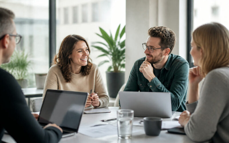 Fotorealistisches Beitragsbild zu "Wie gelingt es, die Ergonomie am Arbeitsplatz zu fördern?" mit Österreich-Bezug