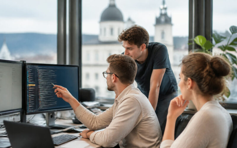 Fotorealistisches Beitragsbild zu "Shopify Agentur: Ihr Schlüssel zum E-Commerce Erfolg" mit Österreich-Bezug