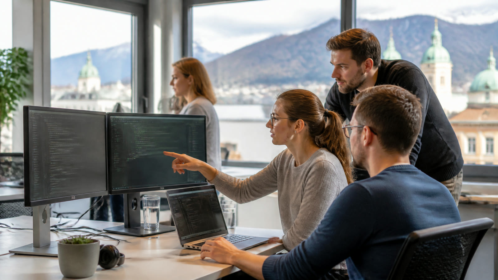 Fotorealistisches Beitragsbild zu "Revolutionäre Forderung: Gesetze mit Ablaufdatum und digitale Behörden für Österreichs Wirtschaft!" mit Österreich-Bezug