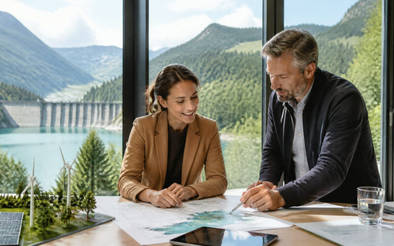 Fotorealistisches Beitragsbild zu "Österreichs Strom-Wunder: Wie der Juli das Land zum Export-Meister machte!" mit Österreich-Bezug