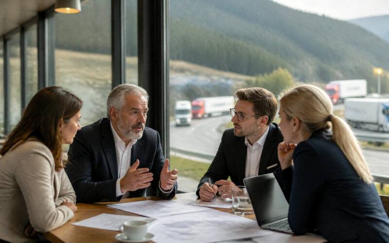 Fotorealistisches Beitragsbild zu "Maut-Drama in Tirol: AK-Chef fordert Transport-Revolution!" mit Österreich-Bezug