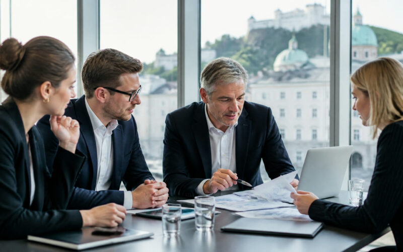 Fotorealistisches Beitragsbild zu "Mercosur: Der geheime Rettungsanker für Österreichs Wirtschaft?" mit Österreich-Bezug