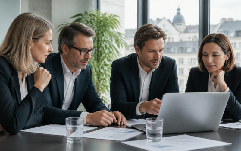 Fotorealistisches Beitragsbild zu "Mega-Deal bei AT&S: Vorstand kauft Aktien im großen Stil!" mit Österreich-Bezug