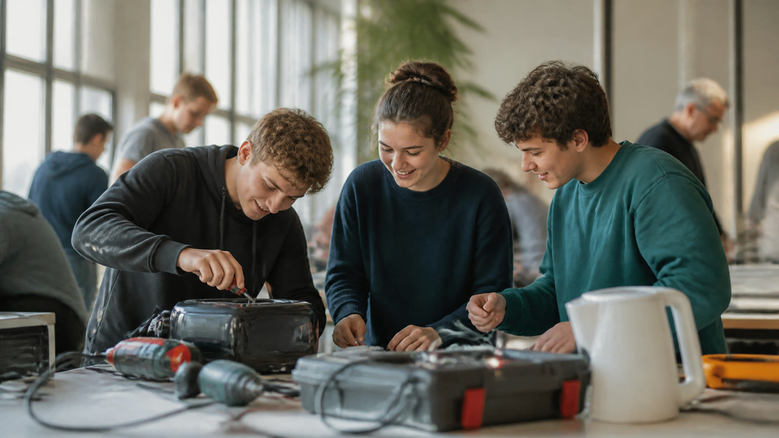 Fotorealistisches Beitragsbild zu "Junge Tüftler erobern Wien: Reparatur-Kultur-Projekt geht durch die Decke!" mit Österreich-Bezug