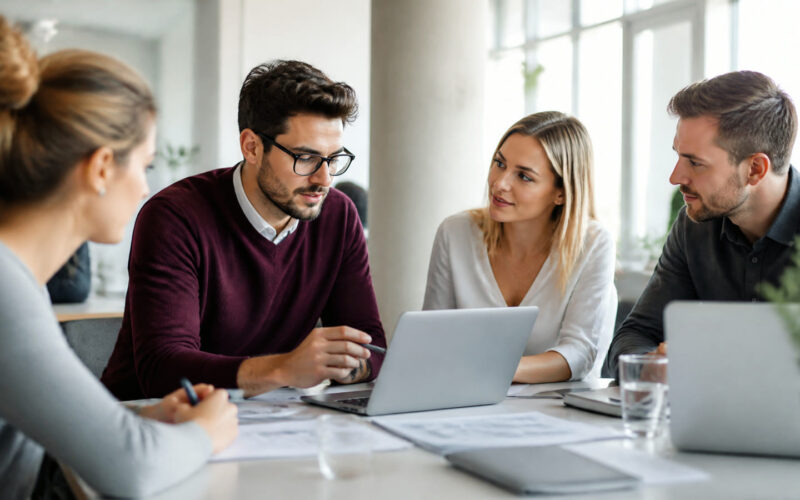 Fotorealistisches Beitragsbild zu "Tipps für Fitness im Büro" mit Österreich-Bezug