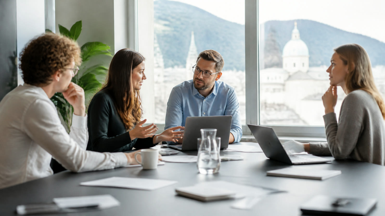 Fotorealistisches Beitragsbild zu "Homeoffice: Die optimale Work-Life-Balance finden" mit Österreich-Bezug