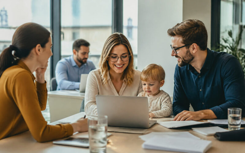 Fotorealistisches Beitragsbild zu "Wie Sie Karriere und Familie erfolgreich vereinbaren" mit Österreich-Bezug