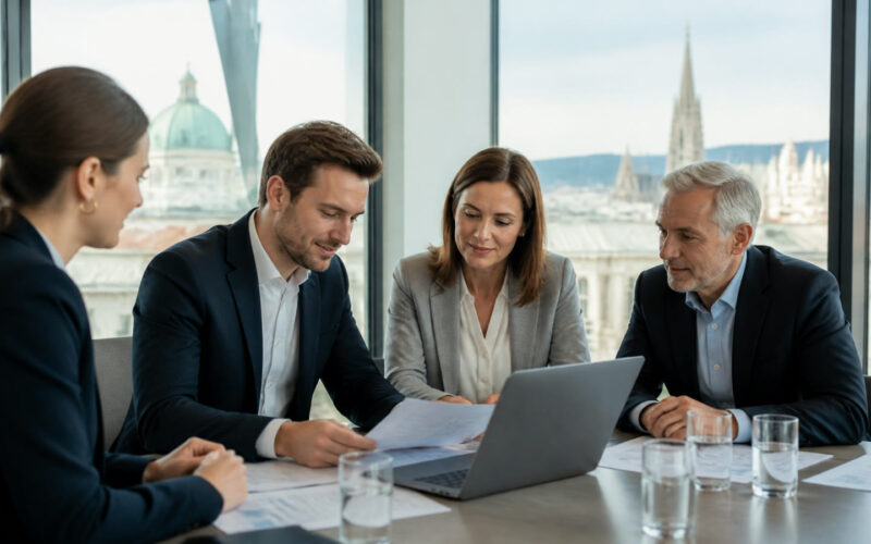 Fotorealistisches Beitragsbild zu "European Business Connect" mit Österreich-Bezug